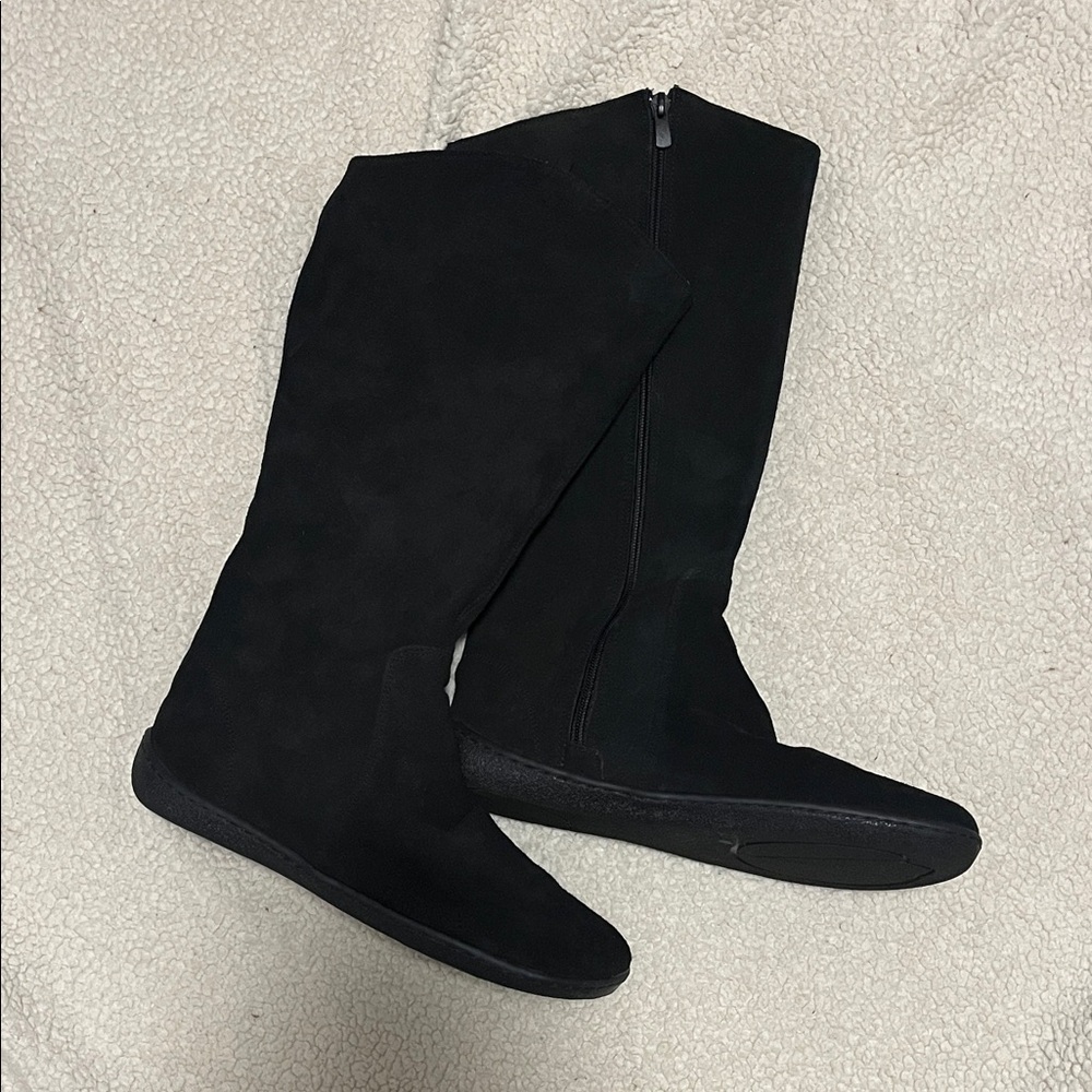 Elegant Black Leather Barefoot Boots